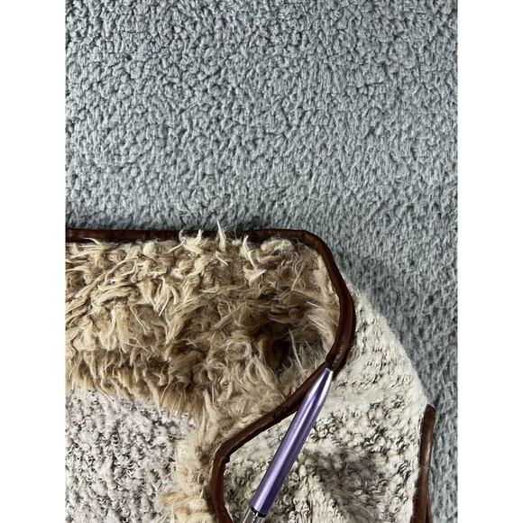 Altar'd State Vest Women Medium Open Front Faux Shearling Wool Blend Outerwear - Picture 5 of 16